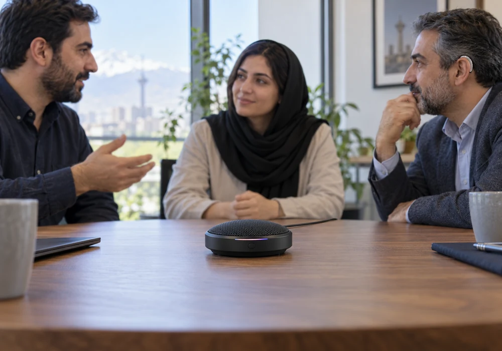 میکروفون رومیزی در جلسه گفتوگوی گروهی